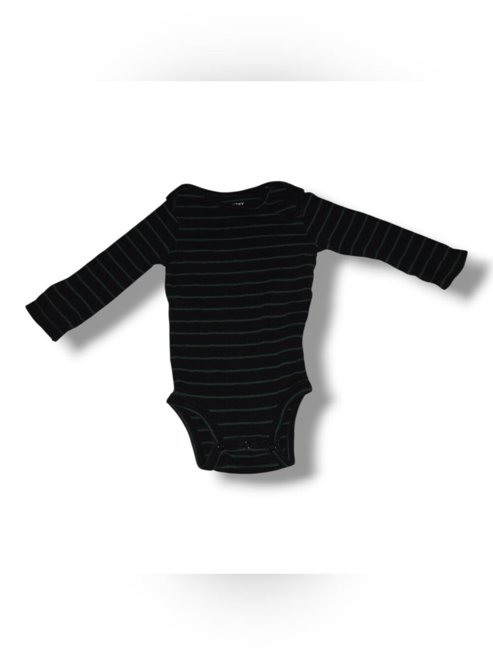 Carter's Black One-Piece Bodysuit with Dark Green Stripes